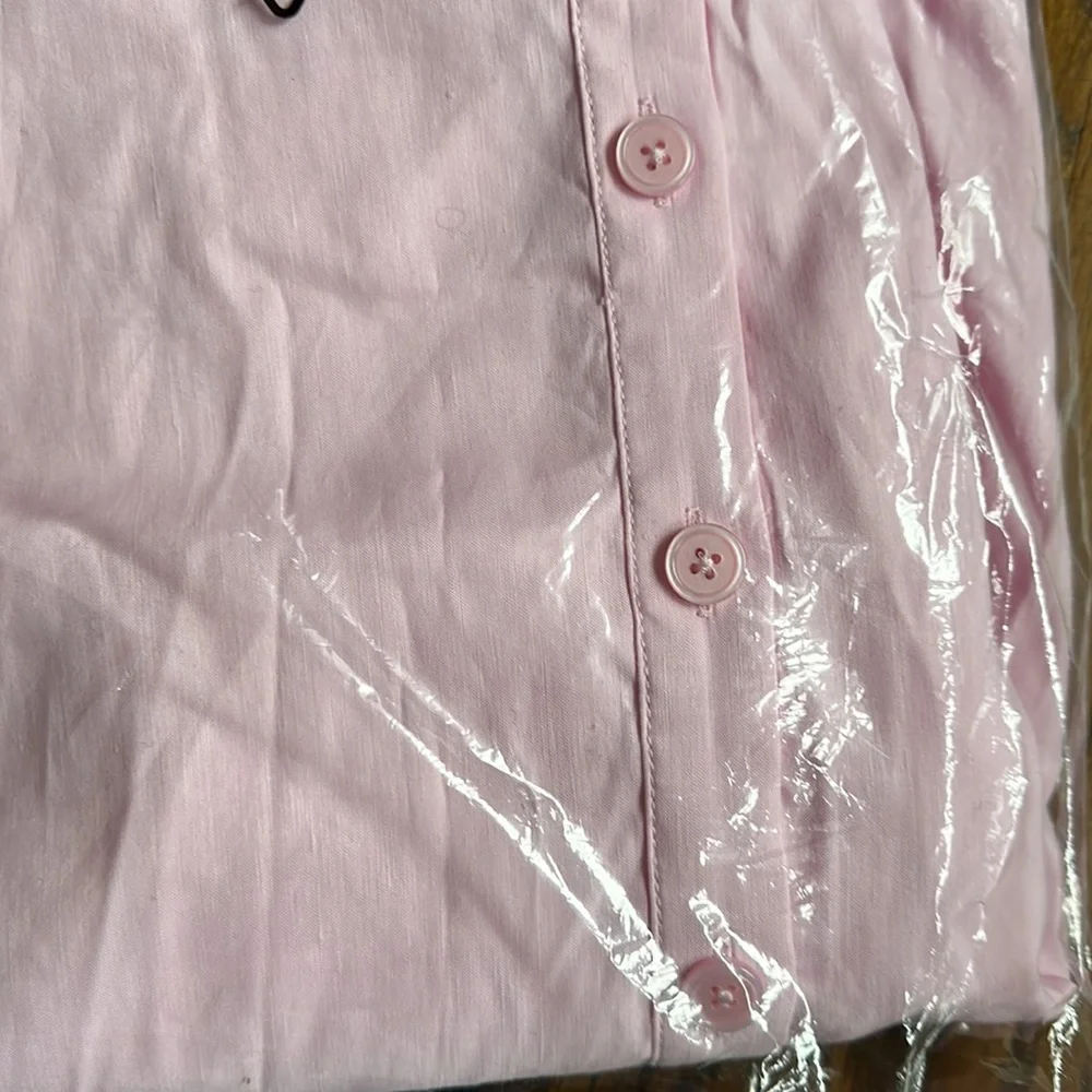 J. Crew Pink Midi Dress with Puff Sleeves